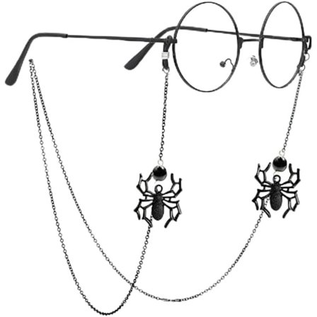 1 kpl Naisten Miesten Lasiketjut Aurinkolasit Silmälasiketju Goth Kaulakoru Silmälasit Lukulasit Pidike Hihna kaulanauhat Hämähäkkiriipuksella