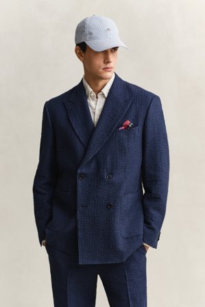 GANT Herren Seersucker Cap (ONE SIZE) Blau