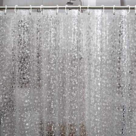 Waterproof Shower Curtain Lining 8g Eva Thick Shower Curtain Odorless, 3d Pebbles Pattern, 72 X 72, Inches