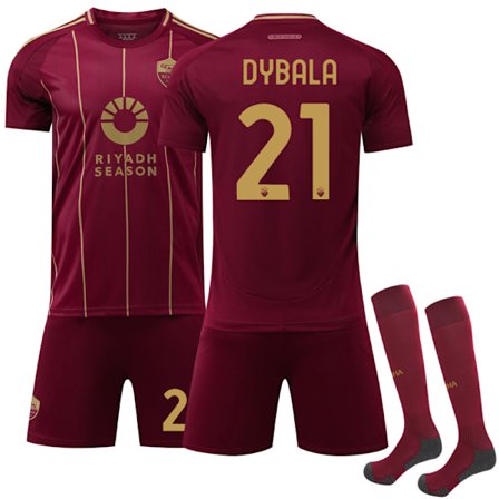 A.S. Roma Hjemme Fotballdrakt Barn 2024-2025 Nr 21 Dybala V.