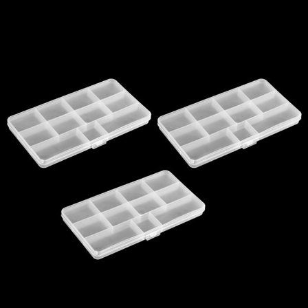 3 stk. Gennemsigtig Plastik Gitterboks Opbevaringsorganisator, Rejseetui med Låg til Organisering af Små Dele, Ornamenter, Perler