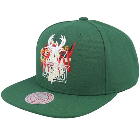 Mitchell & Ness - NBA Green snapback Czapka Z Daszkiem - Milwaukee Bucks Fruit Loops Green Snapback @ Hatstore