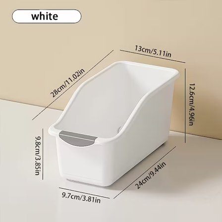 2-pak buede opbevaringskasser - kraftige, hvide, til under vasken, spisekammer og skabsindretning