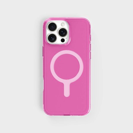 Hållbart mobilskal i tonad rosa och vit MagSafe-ring | agood company, iPhone 16 Pro Max