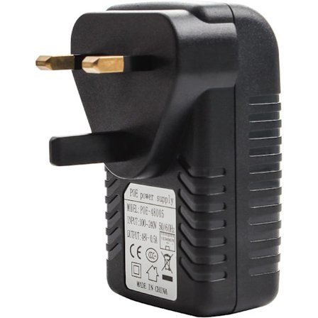 48v 0.5A POE-injektoradapter Strömförsörjning UK Väggkontakt Power over Ethernet för 48V POE-enhet
