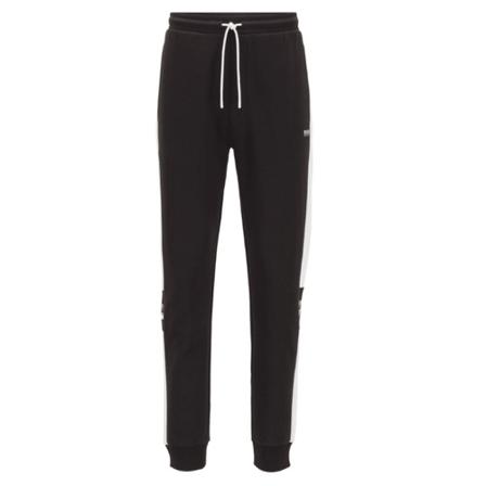 Hugo Boss, BAS DE Jogging Halvo Zwart, Heren, Maat:M,polyester,strepen