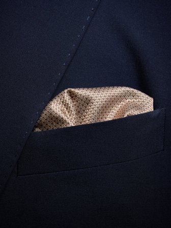 John Henric Men's Beige Structure Pocket Square Silk Size Onesize