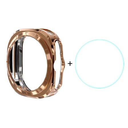 ENKAY HAT PRINCE Samsung Galaxy Watch Ultra 47mm Fleksibel urkasse med 0,2mm 9H skærmfilm - Guld