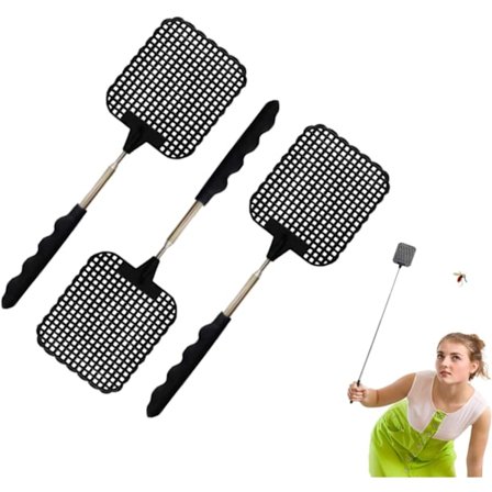 3 stk. fluesmækker, stærk fluesmækker, stor sammenklappelig fluesmækker