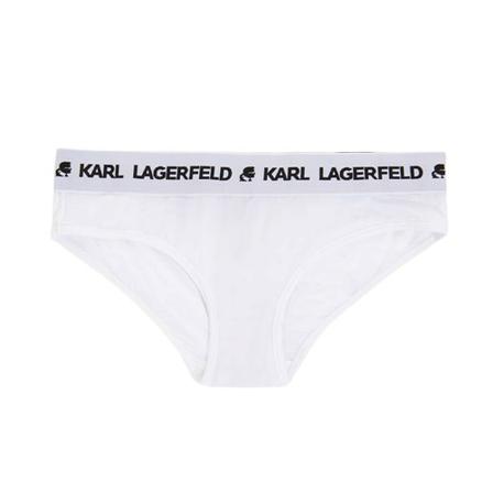 Karl Lagerfeld Logo Hipsters 211W2106 Hvid, Dame Trusser