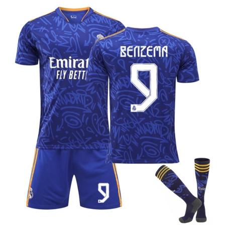 Barn / Voksen 21 22 World Cup Real Madrid Fotballdraktsett V - Perfet Benzema-9 xs#
