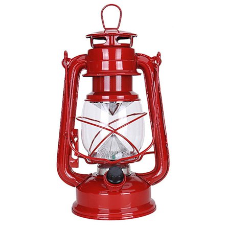 Stormlykt LED Retro Stormlampe Vindusdekorasjon Elektrisk Hagelykt Batteridrevet Rød