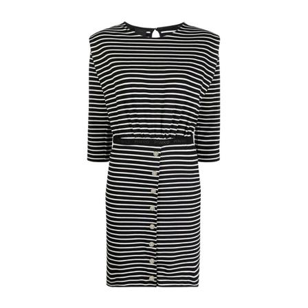 Pinko, Adelfia Dress Punto Roma Rigato Blauw, Dames, Maat:2XS