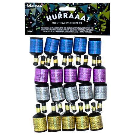 Party Poppers Färgmix 20-pack