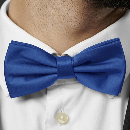 XL Blue Basic Pre-Tied Bow Tie for Men - Pre-tied bow ties