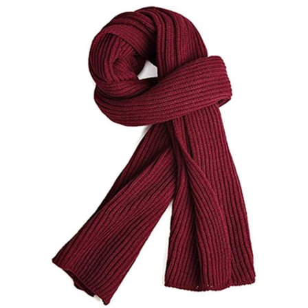Varmt strikket skjerf for kvinner 185x30cm Burgunder Rød Langt Vinterskjerf Julegave