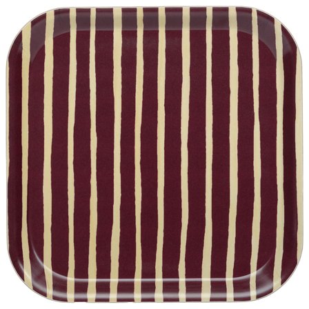 Marimekko Piccolo tarjotin 20 × 20 cm, koivu/viininpunainen
