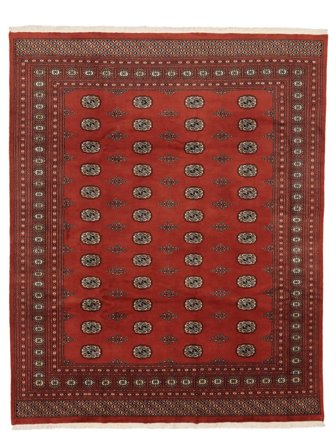 Håndknyttet Pakistan Bokhara 2Ply Tæppe 243X303 Mørkerød/Sort