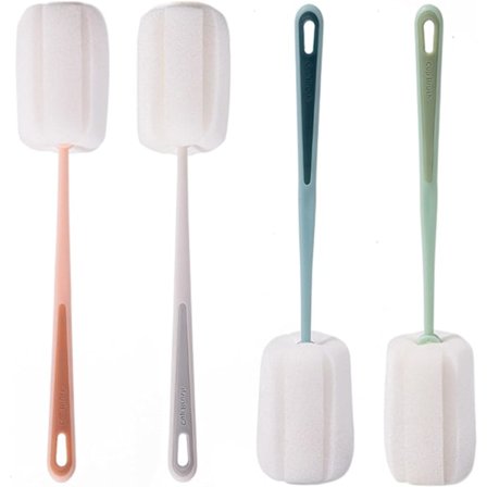 Pieces Flaskebørste, Babyflaske Rengøringssvamp med Håndtag Flaskerensebørste kompatibel med Kopper Tekande