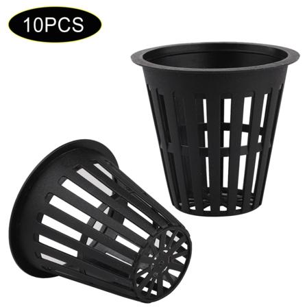 Sorte 10 stk/liten størrelse høykvalitets plastkultiveringskurver, boks-type pipe-type og andre hydroponiske jordfrie dyrkingsnettkurver (cumulaen)