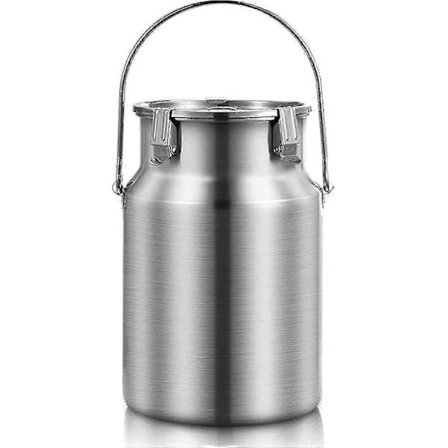 Bærbar 5L melkebøtte med forseglet lokk, rustfritt stål, væskeoppbevaringskjele