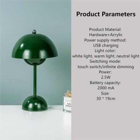 Svampelampe Natlys GRØN