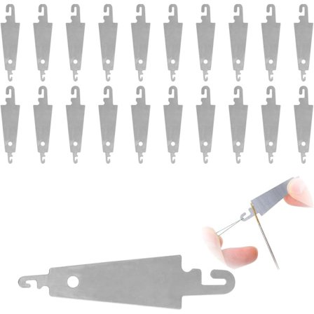 20 stk - Nålitreder - Sømfører - Sømhjelp - Nålitreder med krok i rustfritt stål