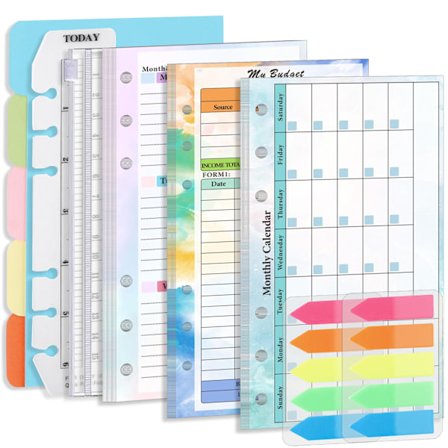 A6 Planner Inserts, Budget Binder Inserts with 7 Pockets, Financial Planner Refill Paper, Expense Tracker Inserts - Gradient