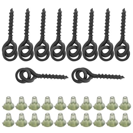 Gröna Betesskruvar för Karpfiske med Ovala Ringar - 10 st