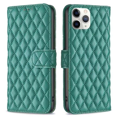 Rhombus mat iPhone 11 Pro Max flip etui - Grøn Green