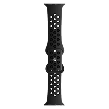 Justerbart klockarmband i silikon, tvåfärgat, andningsbart, vattentätt klockarmband för Iwatch, kol svart 38 mm / 1,5 tum 40 mm / 1,57 tum 41 mm / 