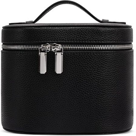 Hvit kosmetikkveske i ekte skinn for kvinner, vanntett kosmetikkveske, bærbar oppbevaringsveske, tote bag, toalettmappe for reise, kosmetisk 