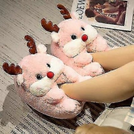 Highland Cow Otter Dyr Toeskoer Juler Varme Myke Innendørs Plysj Toeskoer Kvinner Voksne Flatt Med Fuzzy Hjemmesko