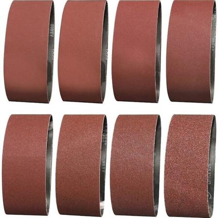 16-delt slipebåndsett - 100x610 mm - 2x40/60/80/120/150/180/240/320 korn - ideell for tresliping, polering og støvtørking