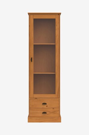 Loft24 - Harry Vitriini, jossa on 1 lasiovi ja 2 laatikkoa, mäntyä - Beige - Kaapit - - Homeroom