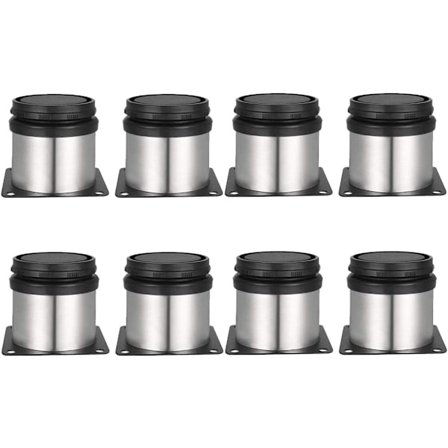 8 Justerbare Fødder 50mm Højde Fortykkede Skab Ben Bord Ben Møbel Ben, Børstet Rustfrit Stål, Højdejusterbar