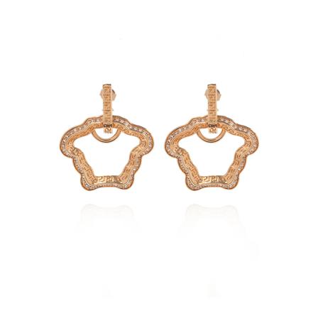 Versace La Medusa Curve Earrings Gul, Dame Øreringe, Størrelse: ONE Size
