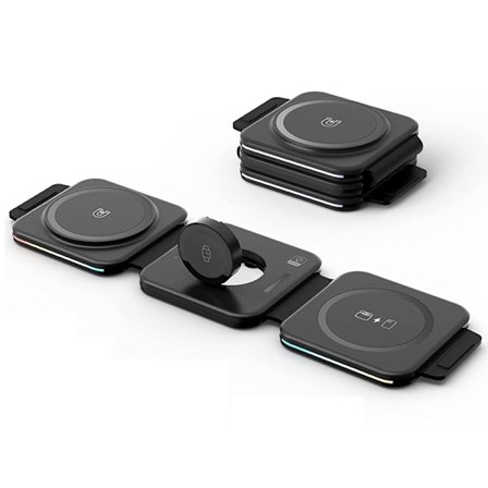 3in1 Magsafe Trådlös Resa Laddare - Musta