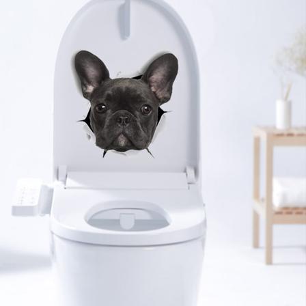 3D Hunde Vægklistermærker - Pakke med 2 - Sjove Dekorative Klistermærker - B