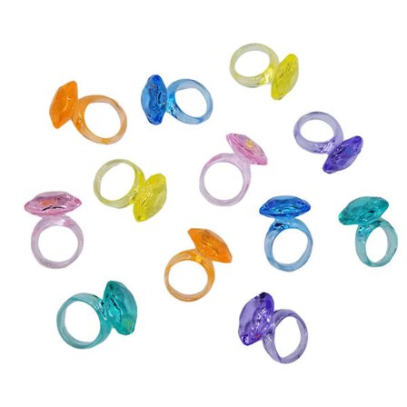 74 stk Leketøy Ring Morsomme Fargerike DIY Akryl Plast Ring Dekorativ Ring For Barn