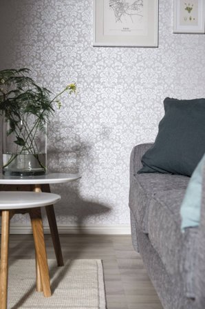 Duro Tapet, Satin 365-03 Spira, L, Gråmetallic, Färg & tapeter