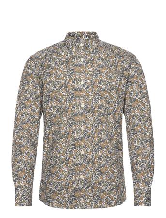 Onssky Life Ls Slm Ditsy Poplin Shirt Bf ONLY & SONS Khaki