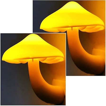 2pack Mushroom Night Light Plug In Lamp , Led Night Lights For Adults Kids Baby Children Nightlight Wall Lamp For Bedroom Bathroom,toilet,stairs,kitch