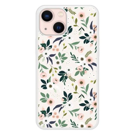Siliconförstärkt tryckt skal kompatibelt med Apple iPhone 13 Mini Blommor