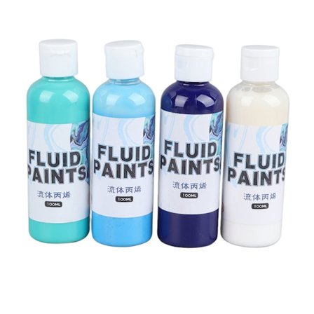 Høyflytende akrylmalingsett falmeresistent trygt miljøvennlig 4 farger akrylhellingmaling 100 ml