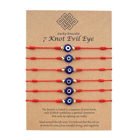 6 STK/ SET Onda Ögat Armband Lyckosam 7-Knop