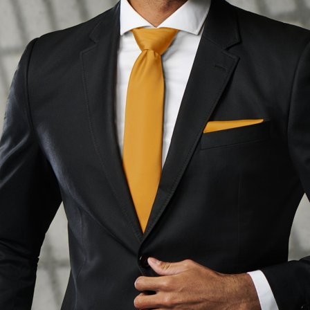 Høstgult 8cm Basic Slips for menn - Ensfargede slips