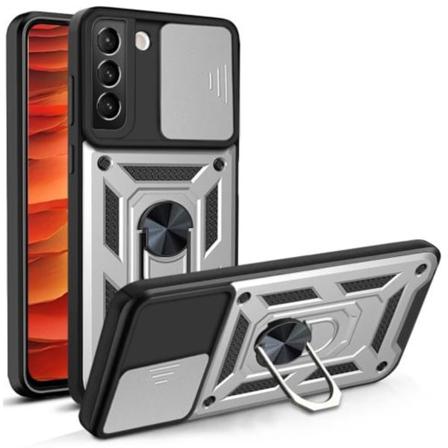 Samsung Galaxy S22 Skal Ring Camshield Hybrid Silver