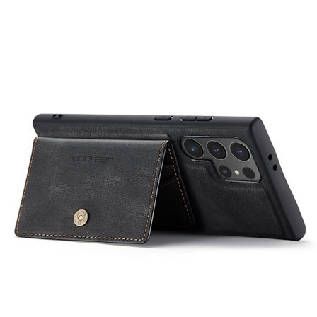 Läderplånbok med magnetiskt hållare för Galaxy S24 Ultra