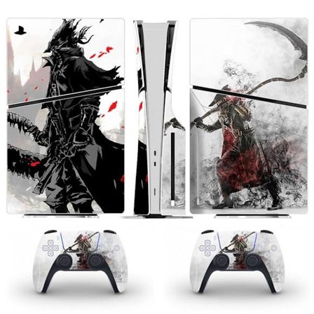 Playstation 5 Slim Ps5 Slim Bloodborne Skin Decal Og Controller Stickers Sæt, Ridsefast (Disk01)